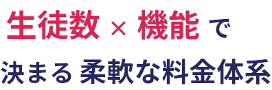 生徒数と機能で決まる柔軟な料金体系です